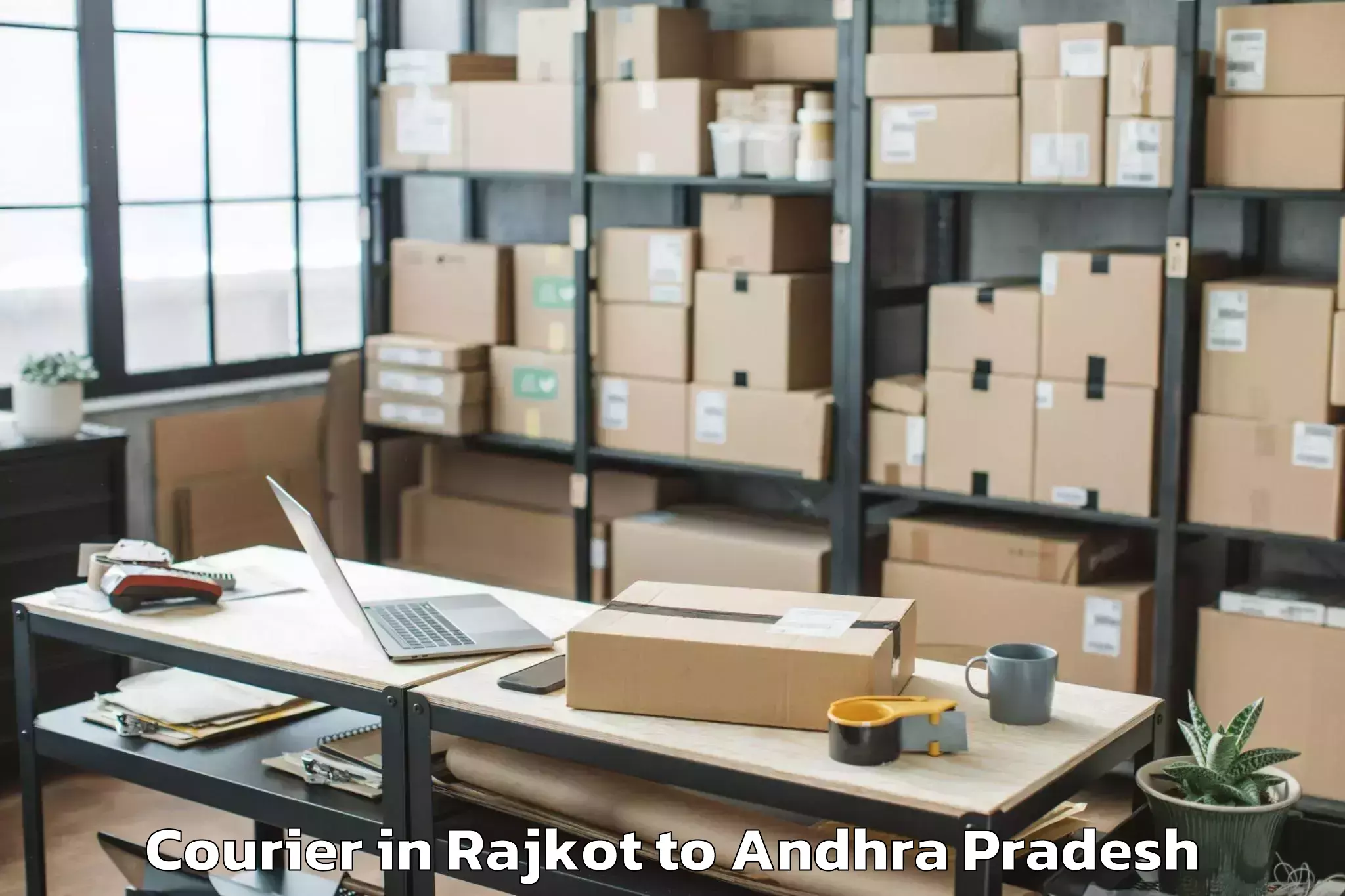 Leading Rajkot to Cherukupalle Arumbaka Courier Provider